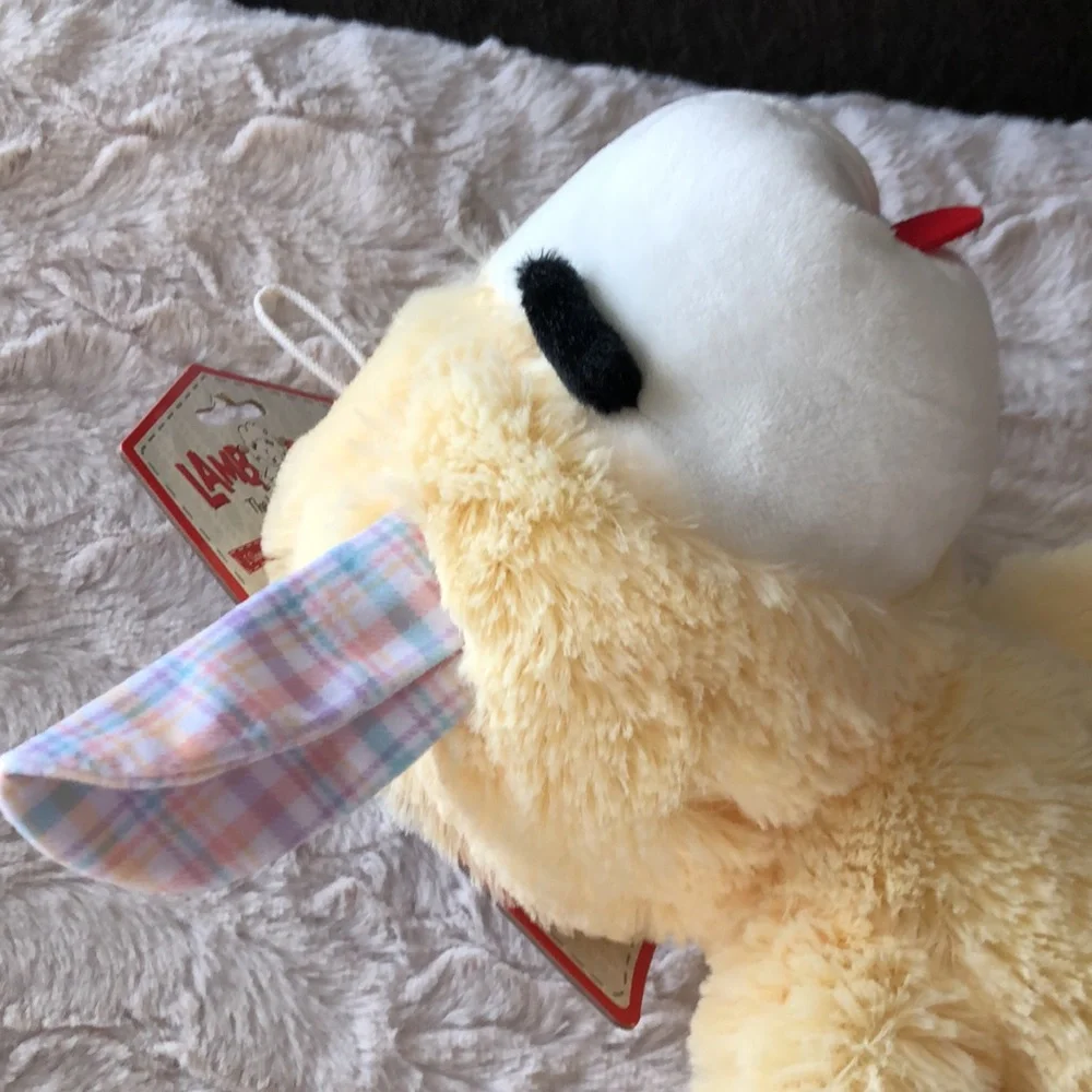 Yellow Plush EASTER Lamb Chop DOG Toy